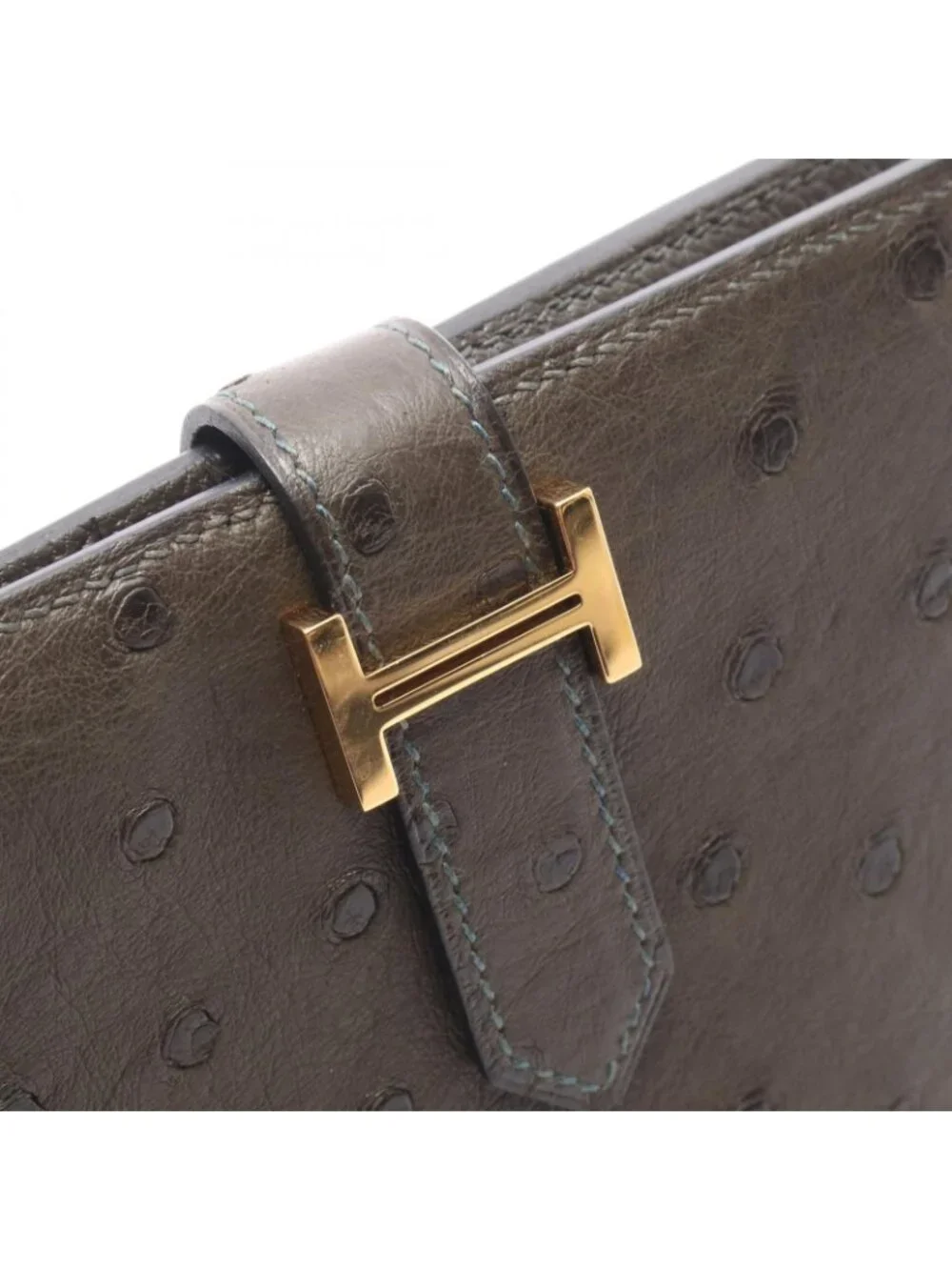 Hermes Bifold Wallet Bearn Compact Olive Green